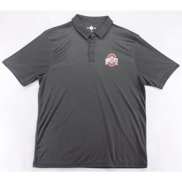 Ohio State Buckeye Scarlet & Gray Men's Polo Shirt Gray Sz XL - Picture 1 of 9